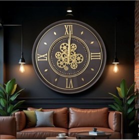 Resim Çarklı Duvar Saati 55 Cm Çok Renkli 