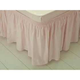 Resim Gelincik Çeyiz Baza Fırfırı, Baza Eteği, Çift Kişilik, Pudra Pembe, 40x800cm. 