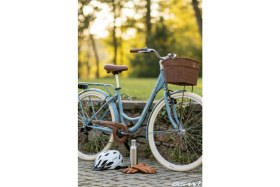 Resim Bisan Sorrento-S Şehir Bisikleti 44 cm V 28 Jant 7 Vites Bebek Mavisi Silver 