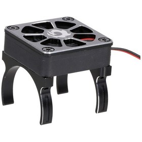 Resim Jeehugo Trx-4 Scxı10 Rc4wd Tırmanma Araçları İçin 540/550 Motor Soğutucu Radyatörü, Çift Kanca Ve Adaptör Kablosu - Siyah 