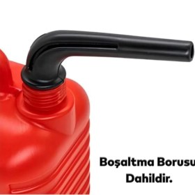 Resim Nublado Boşaltma Borulu Plastik Antistatik Benzin Bidonu 5litre Akaryakıt Mazot Taşıma Doldurma Depolama 