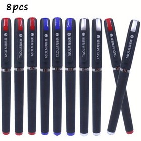 Resim 8 adet 0.5/0.7/1.0mm Mermi Uçlu Yüksek Kapasiteli Jel Kalem, Canlı Renkli Tükenmez Kalem, Pürüzsüz Yazım Deneyimi, Öğrenciler, Öğretmenler ve Çalışan Profesyoneller için Mükemmel (Siyah / Mavi / Kırmızı) 