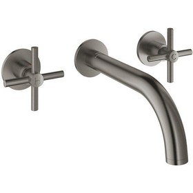 Resim Grohe Atrio 3 Delikli Duvardan Lavabo Bataryası M-Boyut - 20661AL0 Siyah 