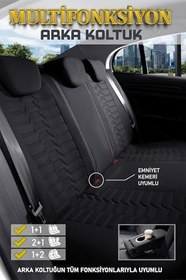 Resim Mini Cooper ile Uyumlu Lüx Deri Detaylı Oto Koltuk Kılıfı Ön Arka Takım PLATINUM Serisi SİYAH 