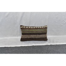 Resim Zehra Abla Halı Yeni El Dokuma Dekoratif Lumbar Kilim Kırlent Yastık Kılıfı 6117 