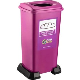 Resim Omnipazar SY-4398 Sıfır Atık Ekmek Geri Dönüşüm Çöp Kutusu 70 Lt Mor 