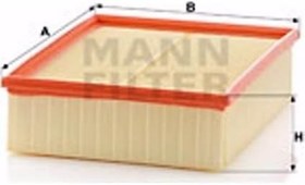 Resim MANN FILTER Volkswagen Passat 2.5 TDI ile Uyumlu Hava Filtresi, 2000-2005 