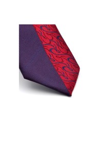 Resim Gaffy Bordo Ve Lacivert Pano Desenli Dokuma Kumaş Slim Fit Kravat // Kpk011 Desenli 