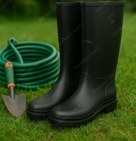 Resim Toptancı Amca Siyah Çizme Merdane Çizme Arısan Çizme Uzun Diz altı çizme 40 cm çizme YÜNLÜ iş çakı hediyeli 