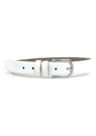 Resim Rakerplus Beyaz Rugan 3,5 Cm 85-110cm Erkek Çocuk Klasik Kemer Beyaz 