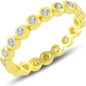 Resim Söğütlü Silver Gümüş Altın Yaldızlı Pırlanta Modeli Zirkon Taşlı Su Yolu Tamtur 