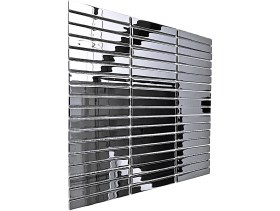 Resim MozaiKristaL Mutfak Tezgah Arası ve Iç Dekorasyon Için 15X98MM. Gümüş Krom, 30X30CM. Fileli Kristal Mozaik. 