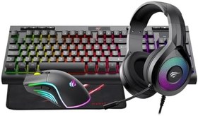 Resim Havit Gamenote KB887CM-TUR 4'lü Gaming Set - Klavye, Mouse, Kulaklık, Mousepad - Rainbow Aydınlatma, Türkçe Q, 3.5mm Jack, PC Uyumlu 
