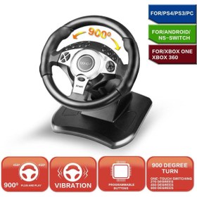 Resim CRK TECH R900 Direksiyon Seti Çift Motorlu Titreşimli PC/PS3/PS4/XBOX ONE/X360 Nintendo Switch/Android Uyumlu 