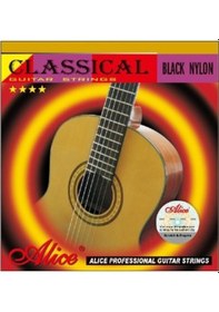 Resim Alice A105-Bk Klasik Gitar Takım Tel -Siyah Nylon 