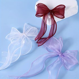 Resim 10 Yıldız Çeşit Renklerde Balık Kuyruğu İpek Bandı, 4cm Genişlikte, Buketler, Kek Süslemeleri, DIY Saç Aksesuarları ve Başlık Süsleri için Lüks 