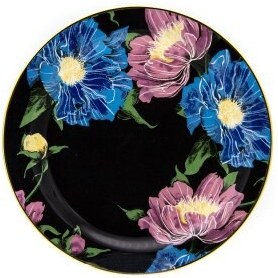 Resim Marianna Flower Siyah Cam Pasta Tabağı 6'lı 