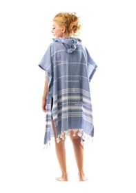 Resim Formeya %100 Pamuk Yetişkin Peştemal Panço Bornoz Plaj Havlusu Mavi L-xl Mavi 