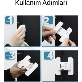 Resim Privo 4 Adet Buzdolabı Çekmece Dolap Kapak Çocuk Kilidi Bebek Güvenlik Koruma Seti 