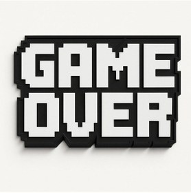 Resim Game Over Light Box - Retro Led Işıklı Dekor Siyah 