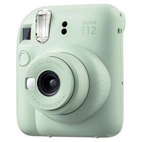 Resim Instax mini 12 Yeşil Fotoğraf Makinesi-10'lu Film ve Şeffaf Kılıf Seti 
