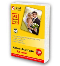 Resim zprint Epson L8180 Uyumlu A3 Yapışkanlı Fotoğraf Kağıdı Parlak 200 Gr 100 Yp. 