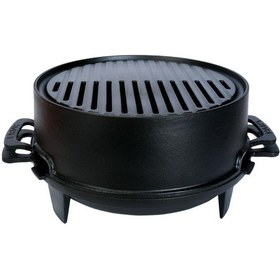 Resim Lava Döküm Mangal Izgara Set Döküm Demir Ø 36cm - Siyah 