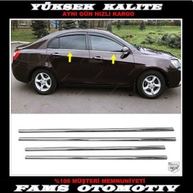 Resim Geely Emgrand HB-Sedan Krom Cam Çıtası Paslanmaz Çelik 4 Parça 2009 Üzeri 