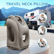Resim 1 Adet Ergonomik Şişirilebilir Boyun ve Bel Destek Yastığı - Uçak, Araba, Karavan ve Kamp için Taşınabilir PVC Minder - Uzun Sürüşler ve Yolculuklar için Dayanıklı Konforlu Seyahat Arkadaşı, Taşınabilir Bel Yastığı | Konturlu Destek Ped 