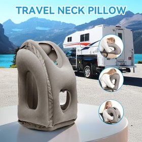 Resim 1 Adet Ergonomik Şişirilebilir Boyun ve Bel Destek Yastığı - Uçak, Araba, Karavan ve Kamp için Taşınabilir PVC Minder - Uzun Sürüşler ve Yolculuklar için Dayanıklı Konforlu Seyahat Arkadaşı, Taşınabilir Bel Yastığı | Konturlu Destek Ped 
