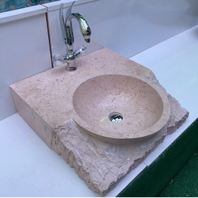 Resim MYM Mermer Yapı Market Tasarım Traverten Blok Tasarım Lavabo 