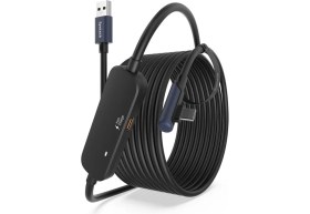 Resim Syntech 5 M USB 3.0 Şarj ve Bağlantı Kablosu - Meta Quest 3s/quest 3/oculus Quest 2 Uyumlu, Ekstra Şarj Portlu Vr Pc/steamvr Oyun Kablosu 