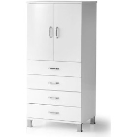 Resim 4 Çekmeceli Raflı Elbise Dolabı 61X44X128Cm-Beyaz 