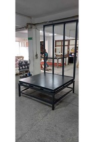 Resim Demirtaş Tartı 150x150 Cm 3 Ton Baskül Sehpalı Yüksek Siperli Baskül Sehpalı Kumaş Baskülü 