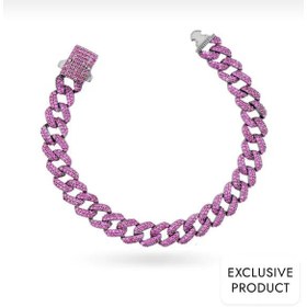Resim RICH 925k SILVER RUBY CUBA BRACELET (925K REAL SILVER) 