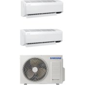 Resim Samsung Wind Free (AJ050TXJ2KH/EA) 12+18 BTU Iç 5,2 Kw Dış Ünite A 18000 BTU 1+2 Sistem Multi Inverter Duvar Tipi Klima 