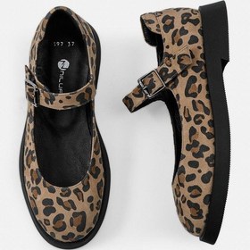 Resim Panthera Leopar Hakiki Deri Kadın Loafer Leopar 