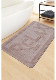 Resim Doğal Kaymaz Taban Banyo Paspas Uzun Ömürlü Yumuşak Dokulu Su Emici Yıkanabilir Relax 60x100 Vizon 