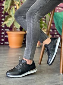 Resim MOR KUNDURA Hakiki Deri Günlük Kullanım Sneaker Erkek Ayakkabı 