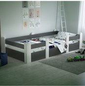 Resim Tuliplifeyapımarket Tuliplife Montessori Karyola Beyaz-Antrasit Çocuk Yatağı -303 