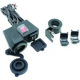 Resim Motoanl Motosiklet Çakmaklık Yuvası + USB Şarj Yuvası Suya Dayanıklı Wupp2 