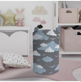 Resim Mekta Home Bebek Ve Çocuk Odası Bulut Ve Martı Desenli Oyuncak Sepeti Renkli Çok Renkli 