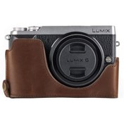 Resim MegaGear Panasonic Lumix Dmc-gx85, Gx80 (Tek Dip) Deri Fotoğraf Makinesi Kılıfı 