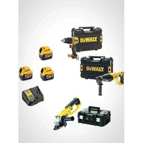 Resim Dewalt DCD805NT ( 90 Nm ) + DCH133NT ( 2.6 J ) + DCG412NT ( 125 mm ) + 3x 5 Ah Akü+ 1 Adet Dolum Cihazı 