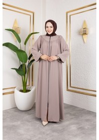 Resim Nevayla Moda Ön Ve Arka Robalı Ferace - Bej / F0142 Bej 