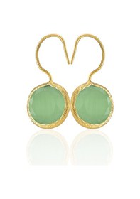 Resim Kadir Jewellery 22 Ayar Altın Kaplama Kadın Taşlı Küpe -el İşçiliği Ve Hipoalerjenik Küpe -e01 Yeşil 