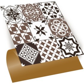 Resim Tink Kendinden Yapışkanlı Karma Kahveli Siyah Desenli Pvc Karo 30x30 cm 11 Adet 1m2 