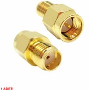 Resim SMA Erkek to SMA Dişi Adaptör Soket Altın Kaplama Soket 0-6GHz RF Wi-Fi Anten 