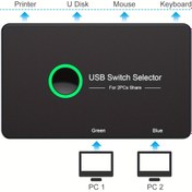 Resim USB 3.0 Anahtarı, 2 Bilgisayar için 4 USB Cihazı Paylaşan USB Anahtarı - PC Yazıcı Tarayıcı Fare Klavye, Mac/Windows/Linux ile Uyumlu USB KVM Anahtarı 
