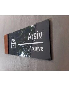 Resim Dekokonsept Wooden Serisi Arşiv Yönlendirme Tabelası 